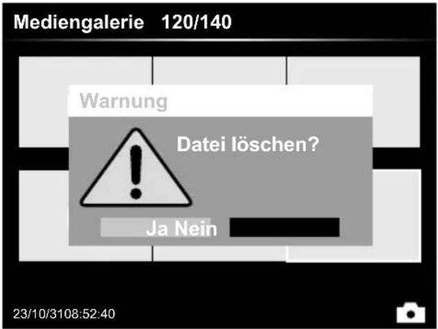 Laserliner VideoInspector 3DX - Wiedergabemodus: Aufnahme löschen - 2