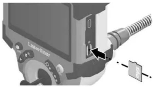 Laserliner VideoInspector 3DX - Micro-SD-Karte einlegen - 1