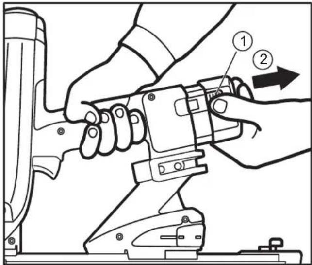 DEWALT DDF5120550 - Rimozione della batteria dalla chiodatrice a gas: - 1