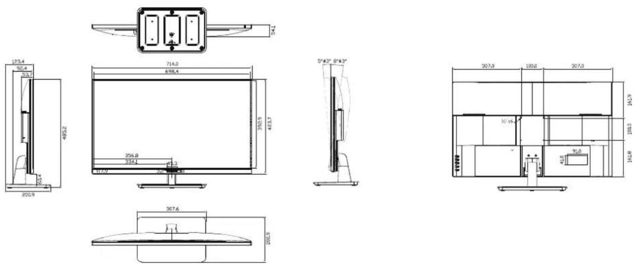 AG Neovo VA-3201 - Dimensions de l'écran - 1