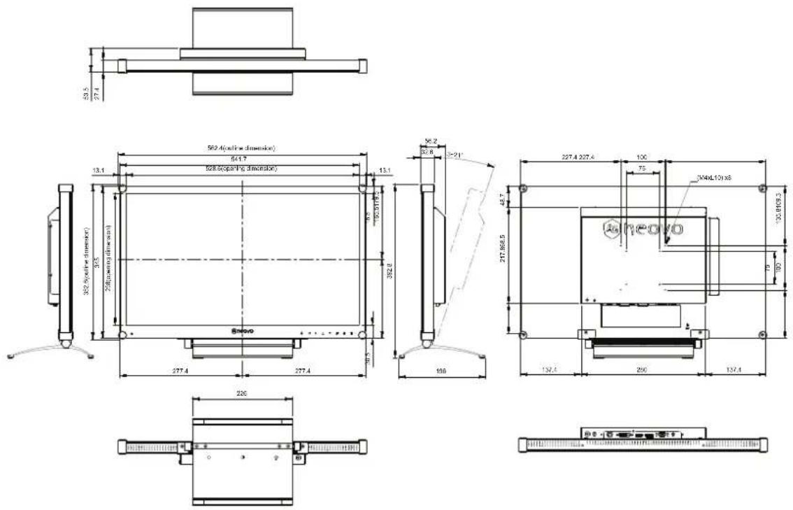 AG Neovo MX-2402 - Dimensions de l'écran - 1