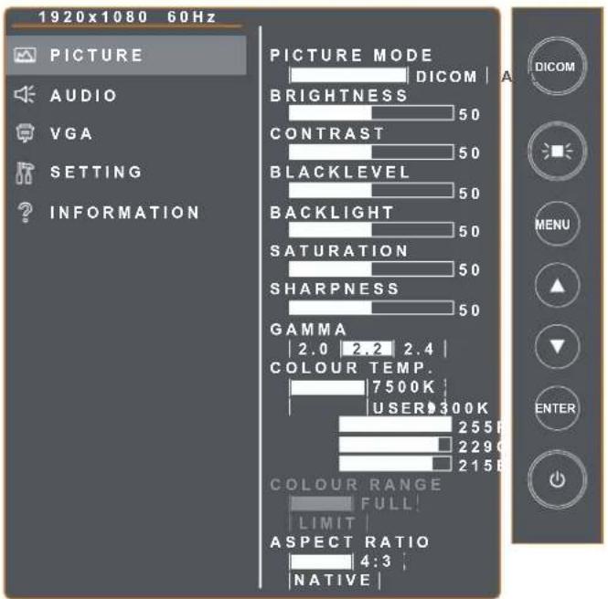 AG Neovo DR-2202 - Menu d'image - 1