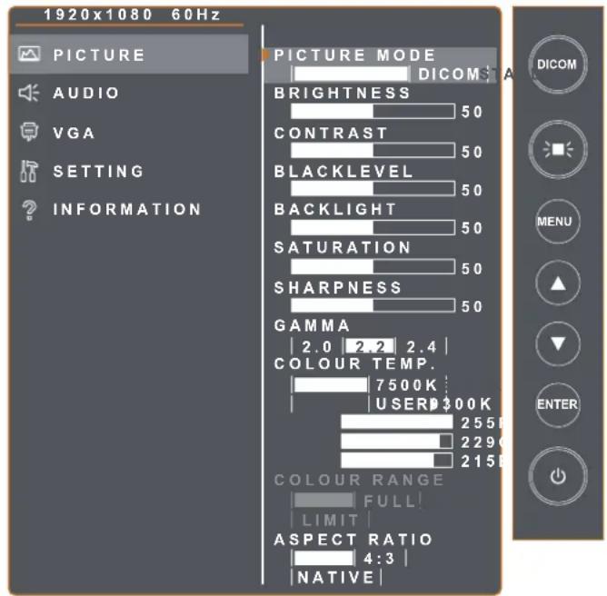 AG Neovo DR-2202 - # Navigation dans le menu Opération - 2
