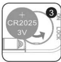 + CR2025 3V ON LOCK