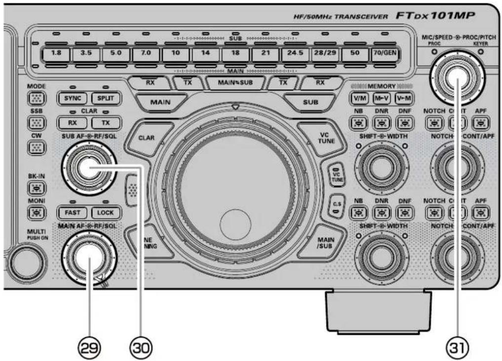 YAESU FTDX101MP - Commutation des bandes pour utiliser les boutons du cadran, etc. - 2