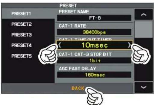 YAESU FT-710 - - Changement du paramètre [PRESET] - 2