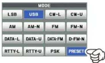 YAESU FT-710 - - Changement du paramètre [PRESET] - 1
