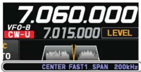 YAESU FT-710 - ⑨ Informations affichées sur l'écran du scope - 1