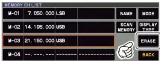 YAESU FT-710 - - Effacement des données des canaux de mémoire - 1