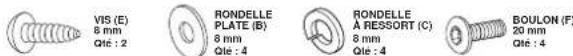 Horizon Fitness CT9.3 - QUINCAILLERIE POUR ETAPE 3 : - 1