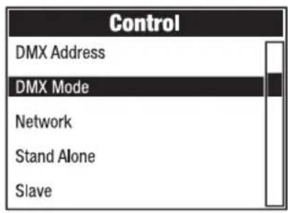 Cameo OTOS W3 - SETTING THE DMX OPERATING MODE (DMX Mode) - 2