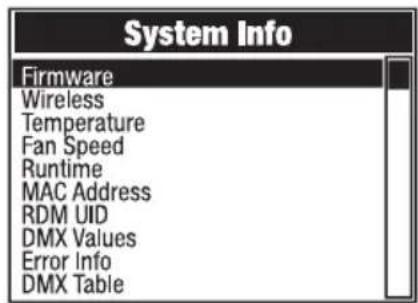 Cameo OTOS W3 - SYSTEM INFORMATION (System Info) - 2