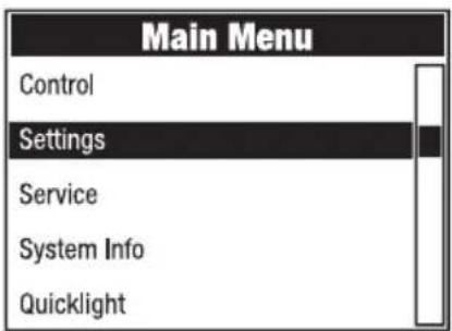 Cameo OTOS W3 - SYSTEM SETTINGS (Settings) - 1
