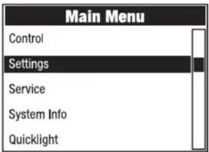 Cameo OTOS W3 - SYSTEMEINSTELLUNGEN (Settings) - 1
