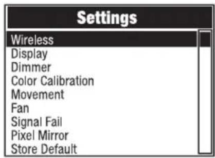 Cameo OTOS W3 - AJUSTES DEL SISTEMA (Settings) - 1