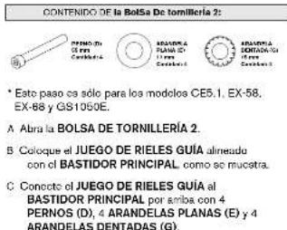 Horizon Fitness GS1050E - PaSo 2 DE ENSAMBLAJE: ce5.1, eX-58, eX-68 - 2