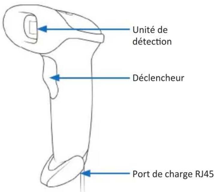Unité de détection Déclencheur Port de charge RJ45