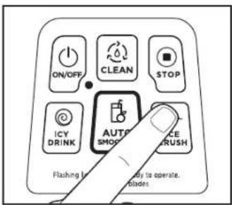 ON/OFF CLEAN STOP ICY DRINK AUTO SHOVEL CUCURE RUSH Flashing to operate. Blinders