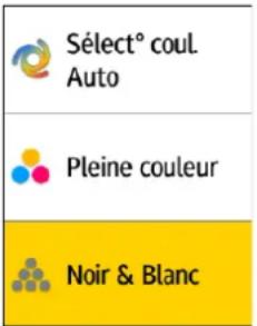 Sélect° coul Auto Pleine couleur Noir & Blanc