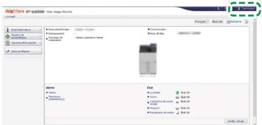 RICOH IM C7010 - Connexion à l'appareil à l'aide de Web Image Monitor - 1