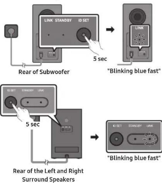 SAMSUNG HW-Q995GD - When the subwoofer or surround sound speakers are not automatically connected - 1