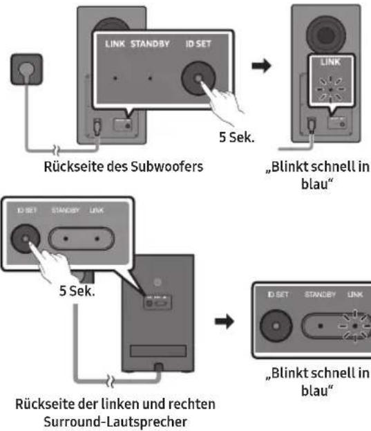 SAMSUNG HW-Q995GD - Wenn der Subwoofer oder die Surroundton-Lautsprecher nicht automatisch verbunden werden - 1