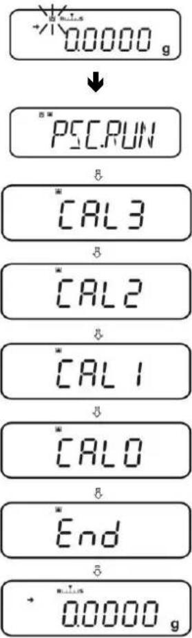 0.0000 g PSC.RUN CAL3 CAL2 CAL1 CAL0 End 0.0000 g