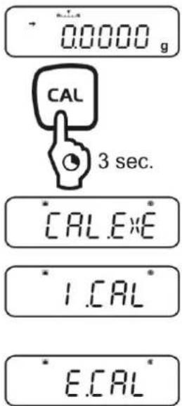 0.0000 g CAL 3 sec. CAL.EXE 1.CAL ECAL