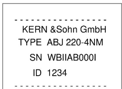 KERN & Sohn GmbH TYPE ABJ 220-4NM SN WBIIAB000I ID 1234