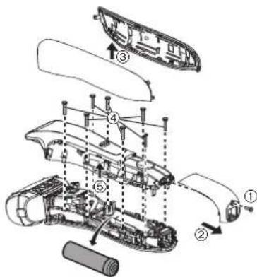PANASONIC ES-RT17 - Removing the built-in rechargeable battery - 2