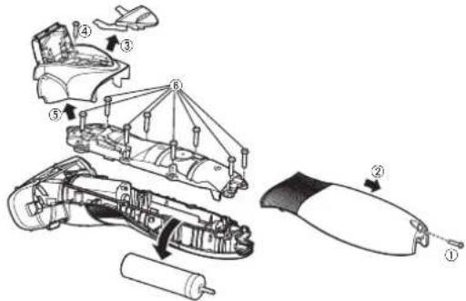 PANASONIC ES-SL83S - Extracción de la bateria recargable incorpora da - 2
