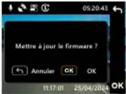05:20:43 Mettre à jour le firmware ? Annuler OK OK 11:17:01 25/04/2024 OK