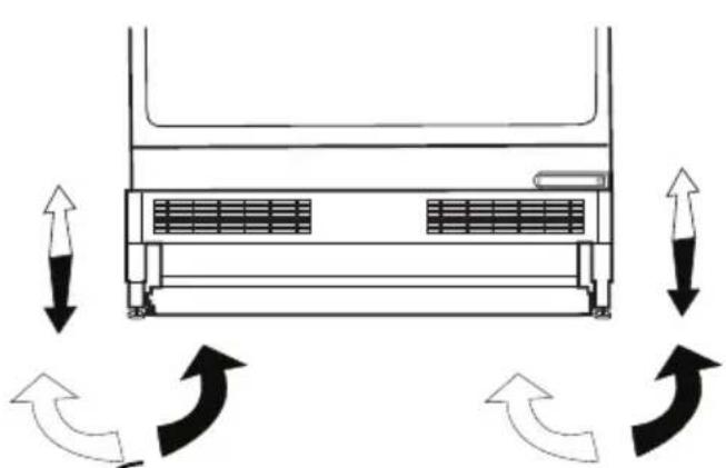 TEKA RSF 41160 BU - Posizionamento del frigorifero除去 il piano di lavoro e regolazione dei piedini - 1