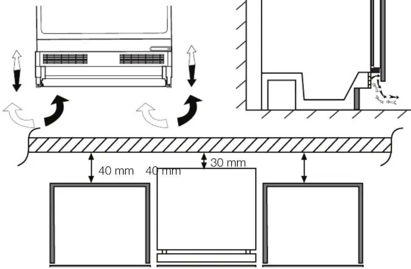 TEKA RSF 41160 BU - Placing the refrigerator under the counter and adjusting the legs - 1