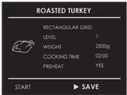 Fulgor Milano FSRC 3004 P MI MK 2F X - Saving a personalized recipe: - 3