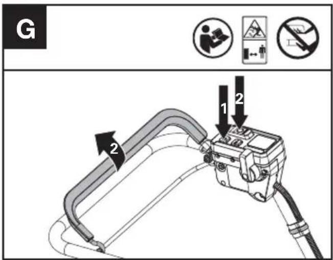 KRESS KC720.9 - Spuštění a vypnutí sekačky (viz obr. G) - 2