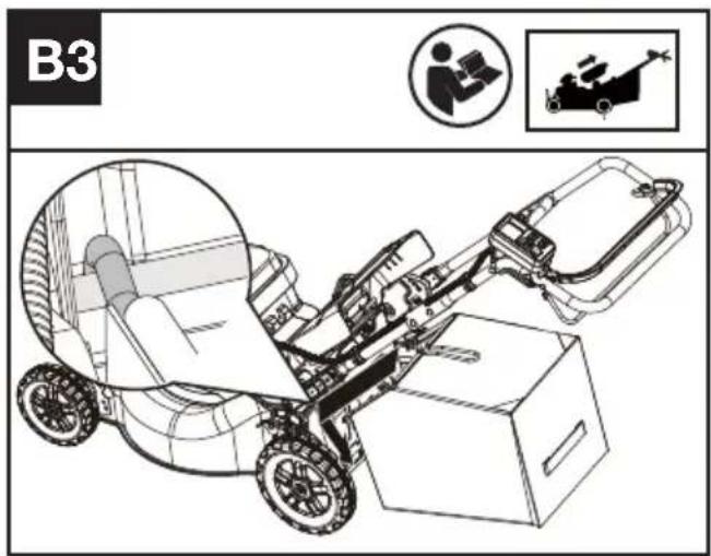 KRESS KC720.9 - Ruohon keräyspussin asettaminen ruohonleikkuriin (katso kuvat B2,B3,B4) - 2