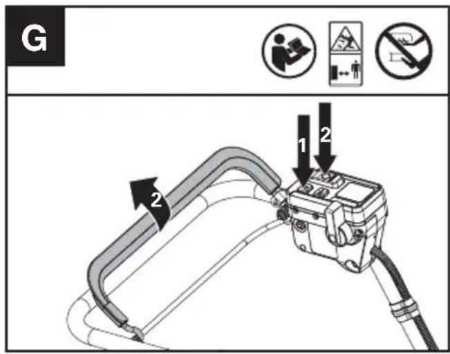 KRESS KC720.9 - Avvio e arresto del tosaerba (vedere fig. G) - 1