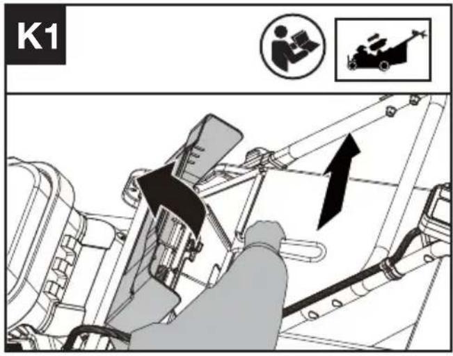 KRESS KC720.9 - Removing/emptying grass collection bag (See Fig. K1, K2) - 1