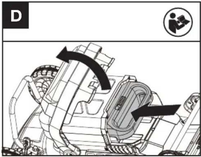 KRESS KC720.9 - Einsetzen/Entfernen des Akkus (siehe Abb. D) - 1