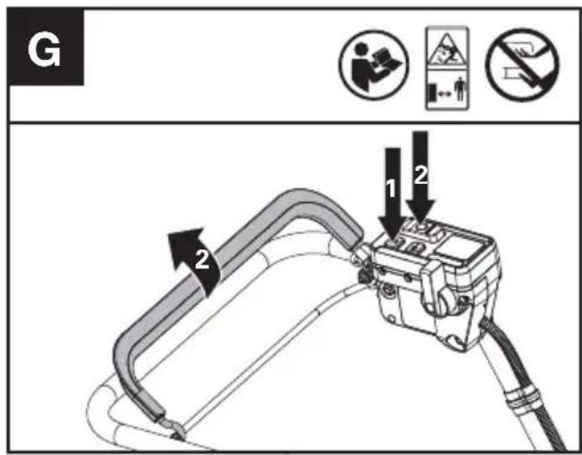KRESS KC720.9 - Starten und Stoppen des Rasenmähers (siehe Abb. G) - 2