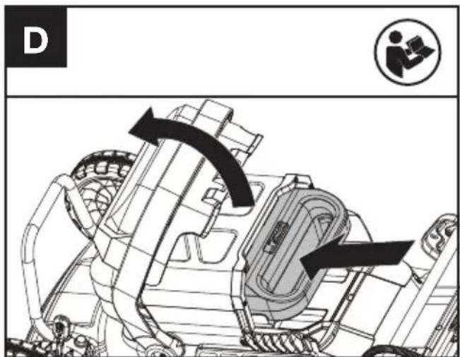 KRESS KC720.9 - Montaggio/rimozione della batteria (Vedere Fig. D) - 1