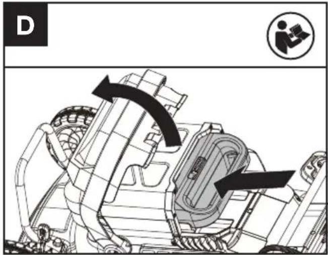 KRESS KC720.9 - Isætning/udtagning af batteri (Se Fig. D) - 1