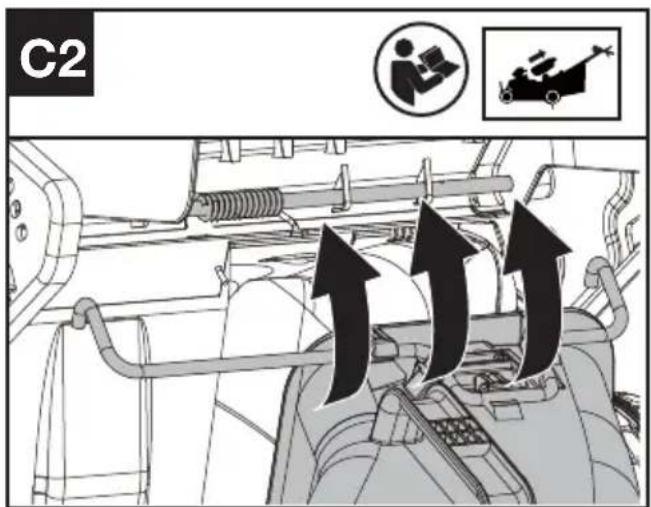 KRESS KC720.9 - Montering af udtømningskanal på siden af plæneklipperen (Se Fig. C1, C2,) - 2