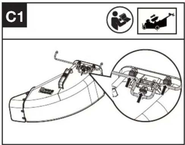KRESS KC720.9 - Assembling the side discharge chute to the lawn mower (See Fig. C1,C2) - 1