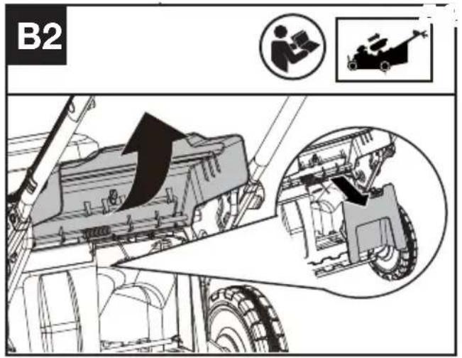KRESS KC720.9 - Montagem do saco de recolha de relva no cortador de relva (Ver a Fig. B2,B3,B4) - 1