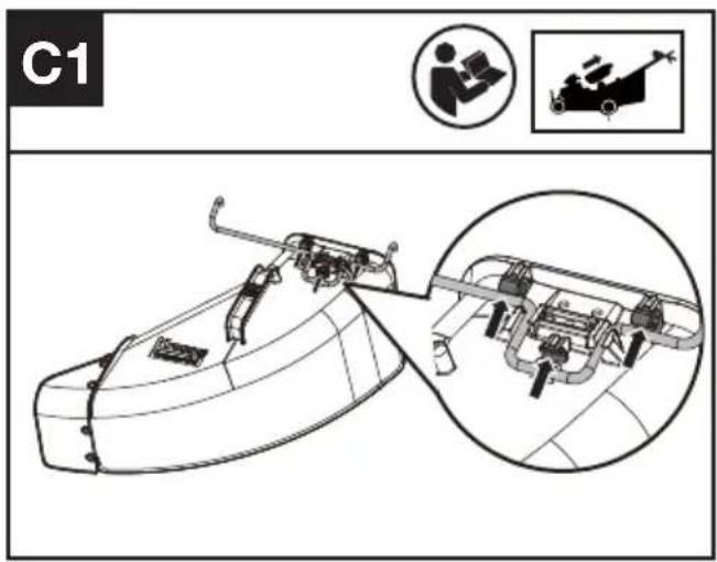 KRESS KC720.9 - Montering av sidoutkastrännan på gräsklipparen (se bild C1, C2) - 1