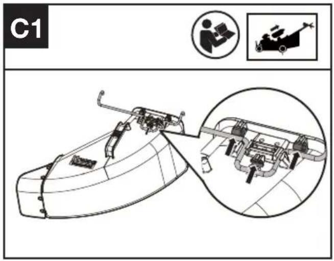 KRESS KC720.9 - Montage de la goulotte de décharge latérale sur la tondeuse (voir Fig. C1, C2) - 1