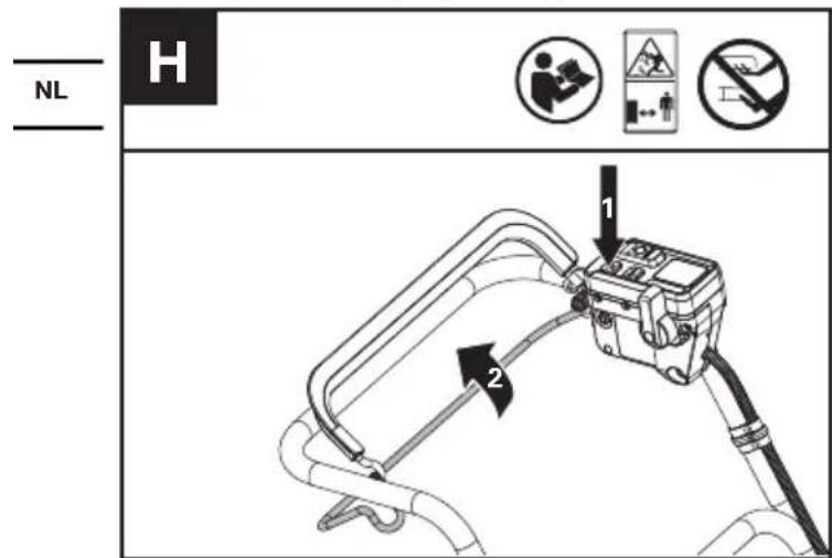 KRESS KC720.9 - Bediening van het zelfaandrijvend systeem (Zie afb. H) - 1