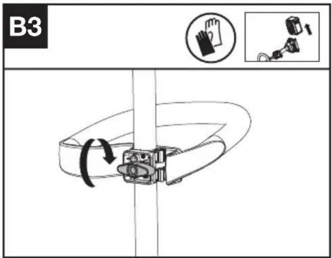 KRESS KC110.9 - Montage van de voorste handgreep (Zie afb. B1, B2, B3, B4) - 5